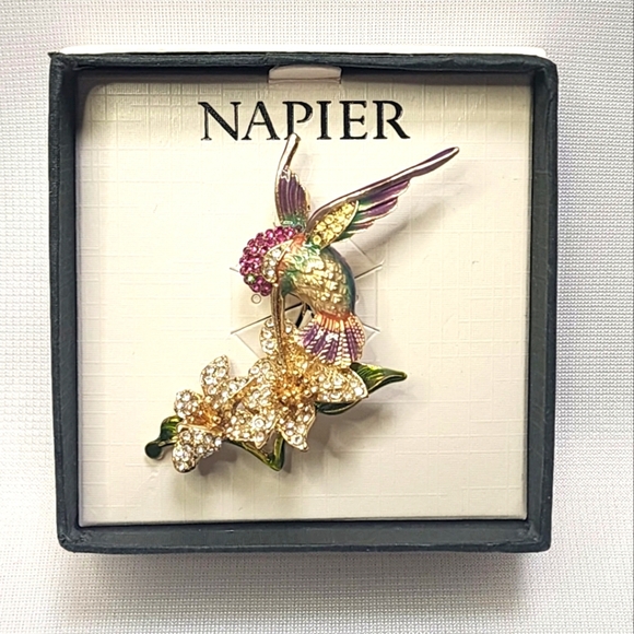 Napier Jewelry - Napier Hummingbird Brooch Pin In Original Box